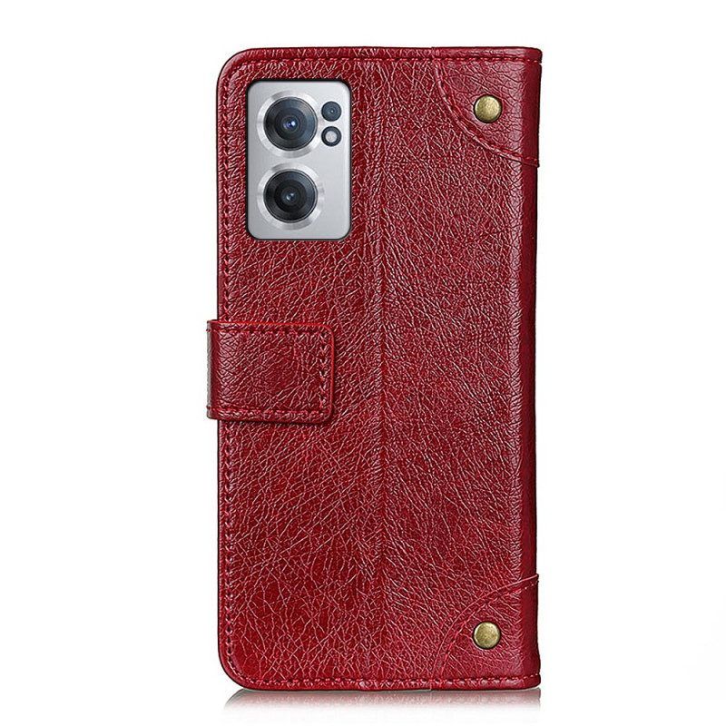 Flip Case Für OnePlus Nord CE 2 5G Geknöpftes Leder