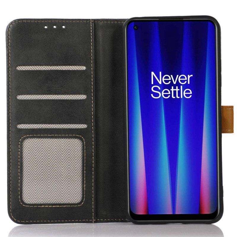 Flip Case Für OnePlus Nord CE 2 5G Kunstleder Mit Knopf