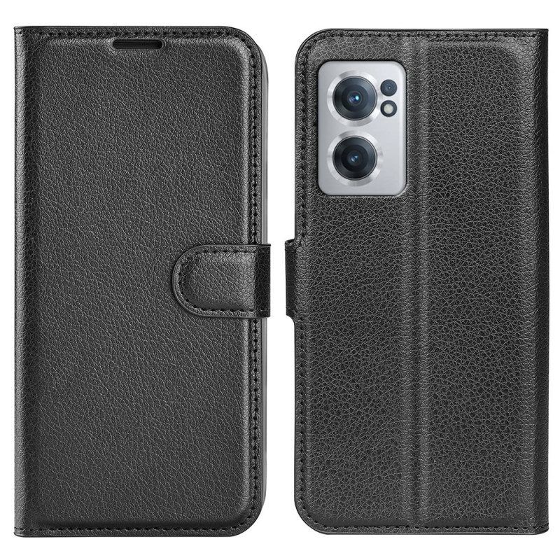 Flip Case Für OnePlus Nord CE 2 5G Litschi-kunstleder