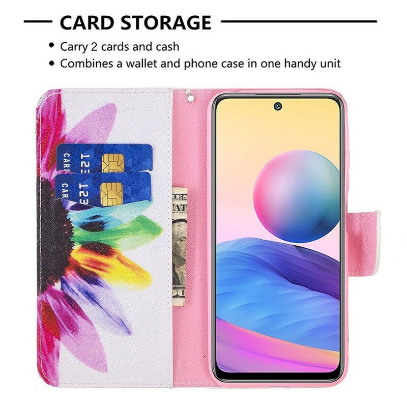 Flip Case Für Poco M3 Pro 5G Aquarellblume