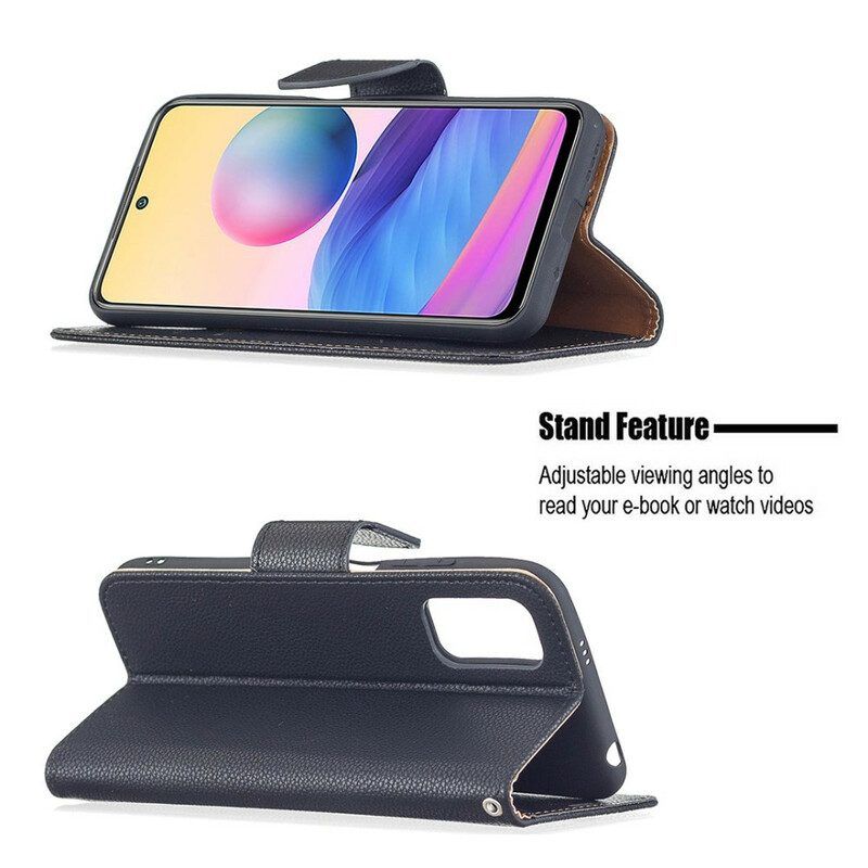 Lederhüllen Für Poco M3 Pro 5G Flip Case Lychee Rabat Oblique