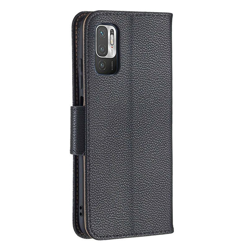 Lederhüllen Für Poco M3 Pro 5G Flip Case Lychee Rabat Oblique