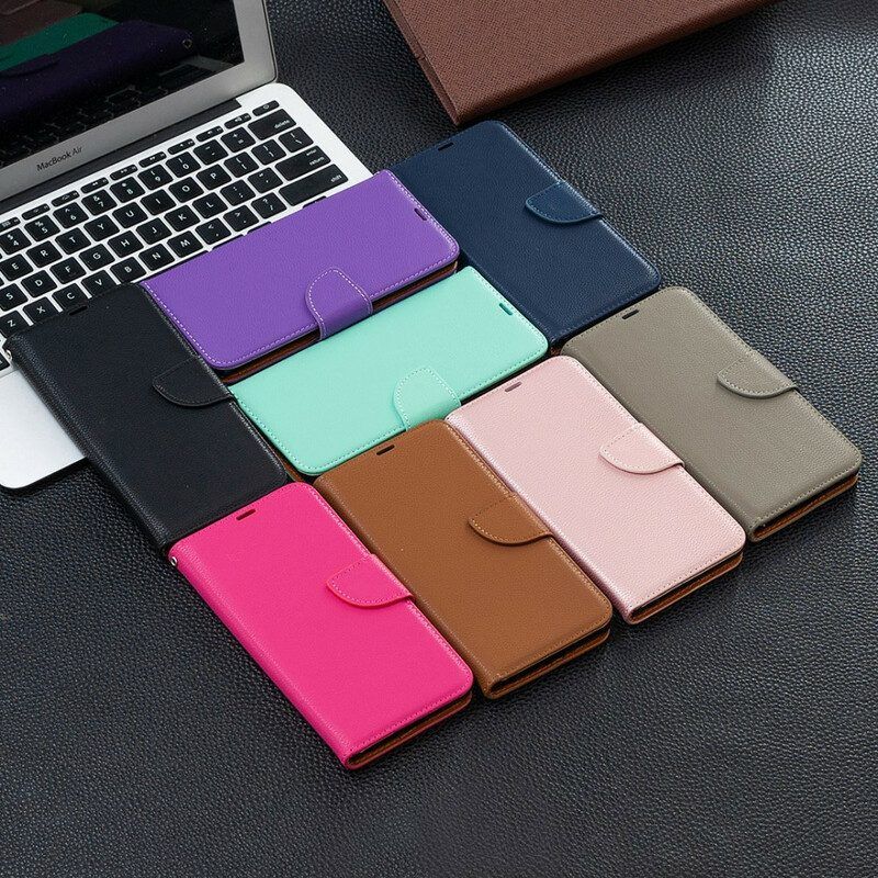 Lederhüllen Für Poco M3 Pro 5G Flip Case Lychee Rabat Oblique