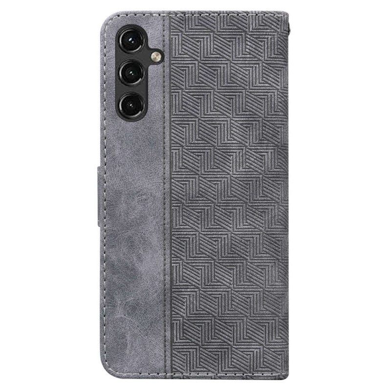 Flip Case Für Samsung Galaxy A14 / A14 5G Mit Kordel Riemchenmuster