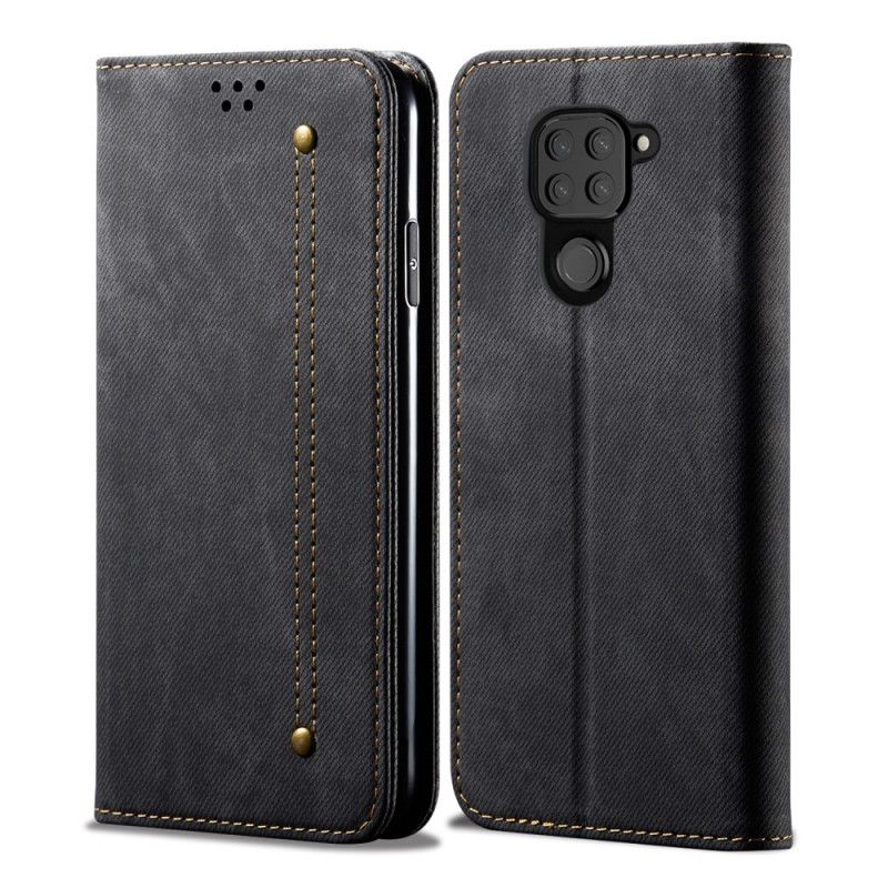 Flip Case Xiaomi Redmi Note 9 Schwarz Jeansstoff