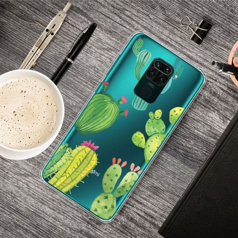 Hülle Xiaomi Redmi Note 9 Handyhülle Aquarellkaktus