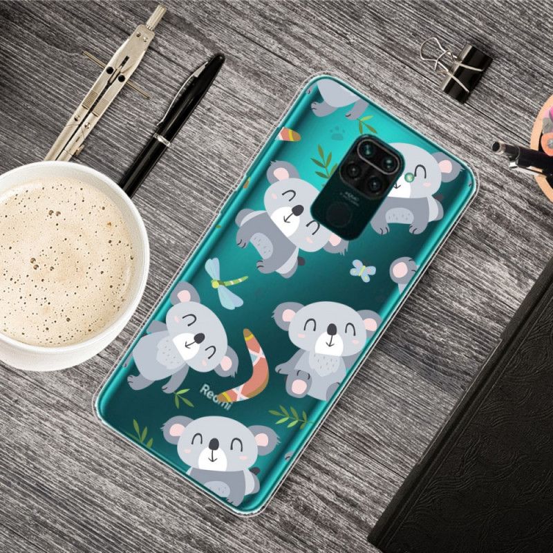 Hülle Xiaomi Redmi Note 9 Handyhülle Kleine Graue Pandas