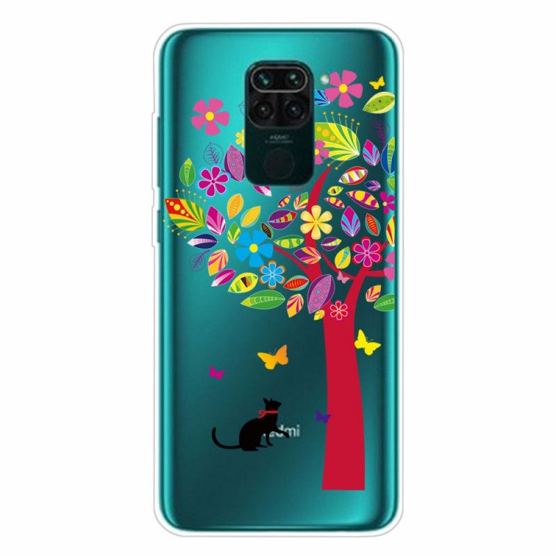 Hülle Xiaomi Redmi Note 9 Katze Unter Dem Farbigen Baum