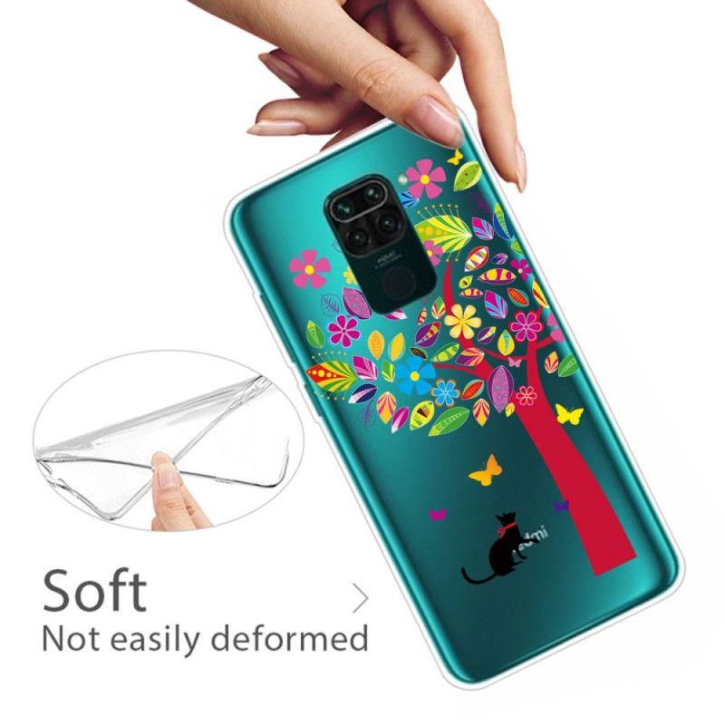 Hülle Xiaomi Redmi Note 9 Katze Unter Dem Farbigen Baum