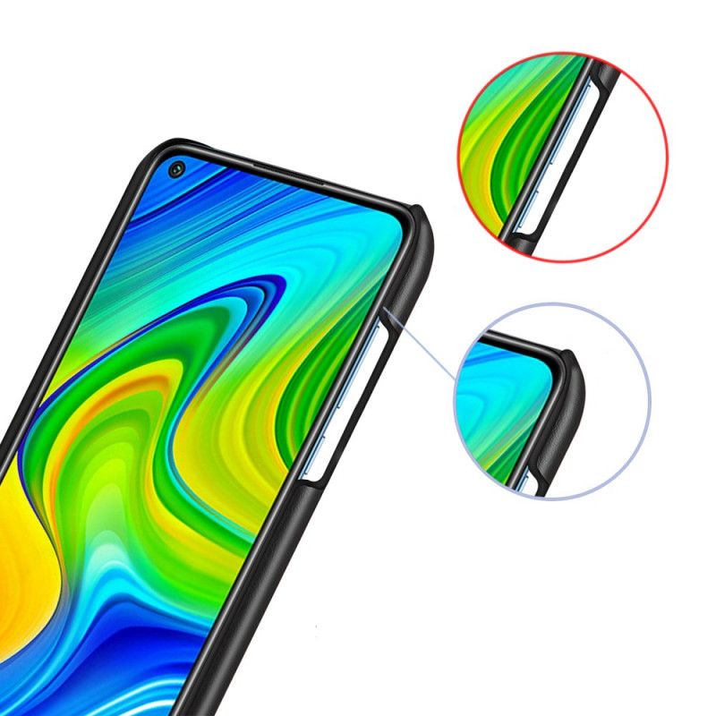 Hülle Xiaomi Redmi Note 9 Schwarz Ksq Zweifarbiger Ledereffekt