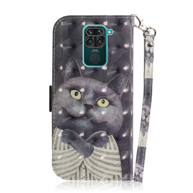 Lederhüllen Xiaomi Redmi Note 9 Handyhülle Graue Katze Mit Tanga