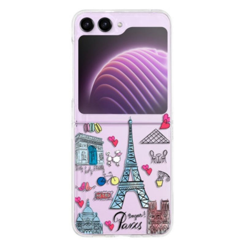 Hülle Samsung Galaxy Z Flip 5 Handyhülle Transparentes Paris