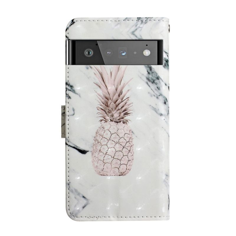 Lederhüllen Google Pixel 6 Pro Handyhülle Lichtpunkt Ananas