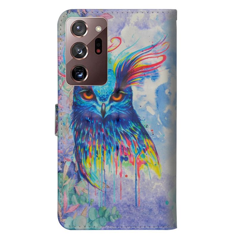 Lederhüllen Für Samsung Galaxy Note 20 Ultra Aquarellvogel