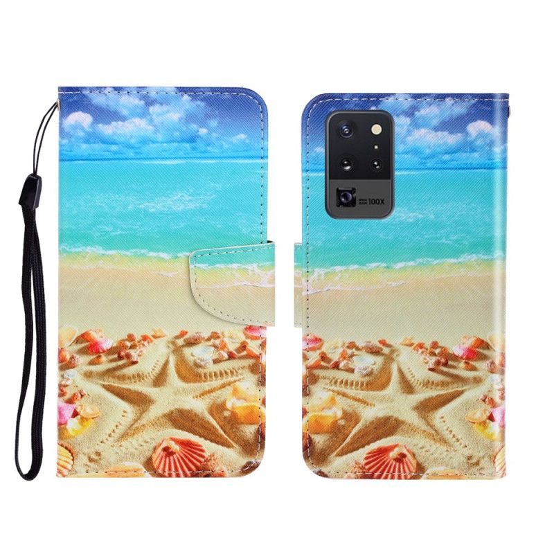 Lederhüllen Für Samsung Galaxy Note 20 Ultra Strap Beach