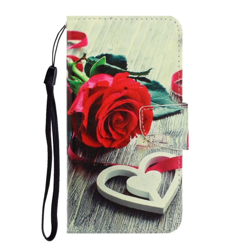 Lederhüllen Samsung Galaxy Note 20 Ultra Romantische Rose Mit Tanga