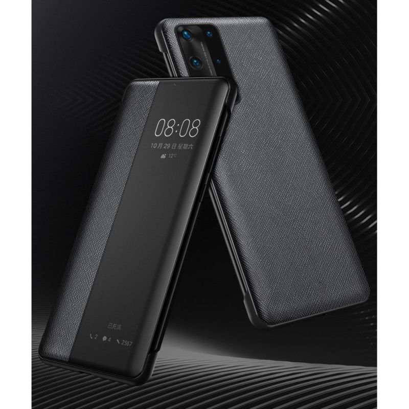 Cover Anzeigen Huawei P40 Schwarz Strukturiertes Kunstleder