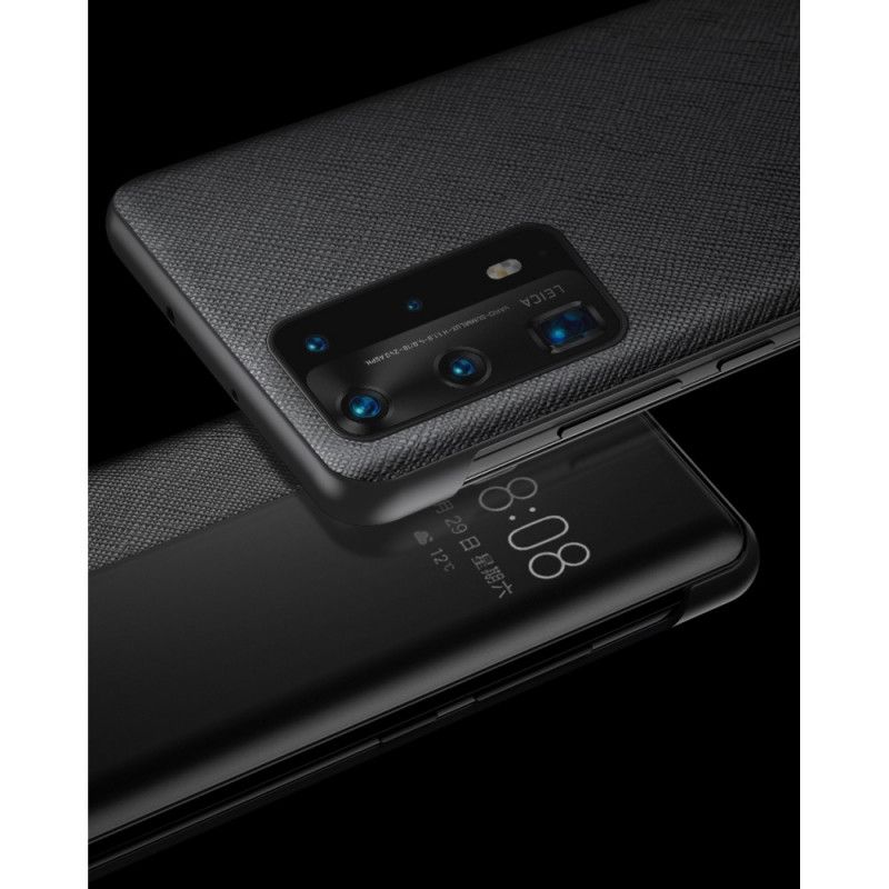 Cover Anzeigen Huawei P40 Schwarz Strukturiertes Kunstleder