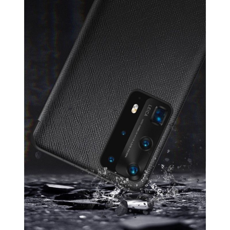 Cover Anzeigen Huawei P40 Schwarz Strukturiertes Kunstleder