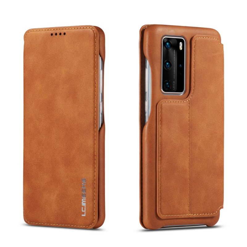 Flip Case Huawei P40 Schwarz Lc.Imeeke Ledereffekt