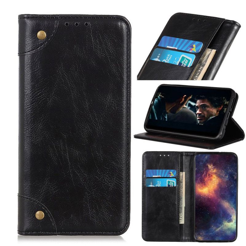 Flip Case Huawei P40 Schwarz Vintage Alt