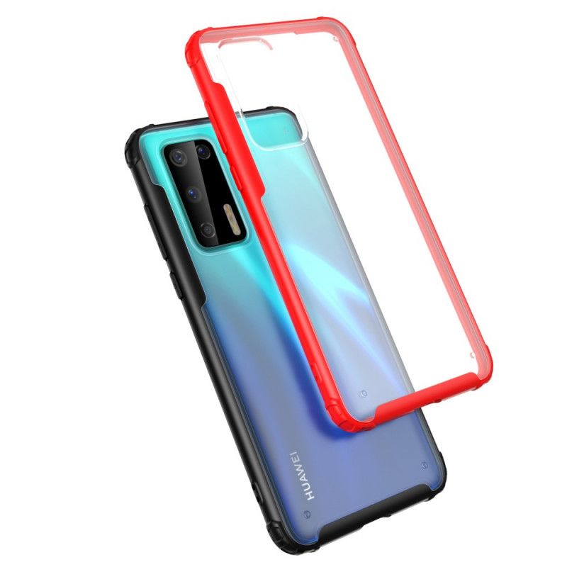 Hülle Huawei P40 Schwarz Handyhülle Hybrid-Silikonfelgen-Design