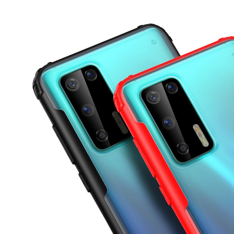 Hülle Huawei P40 Schwarz Handyhülle Hybrid-Silikonfelgen-Design