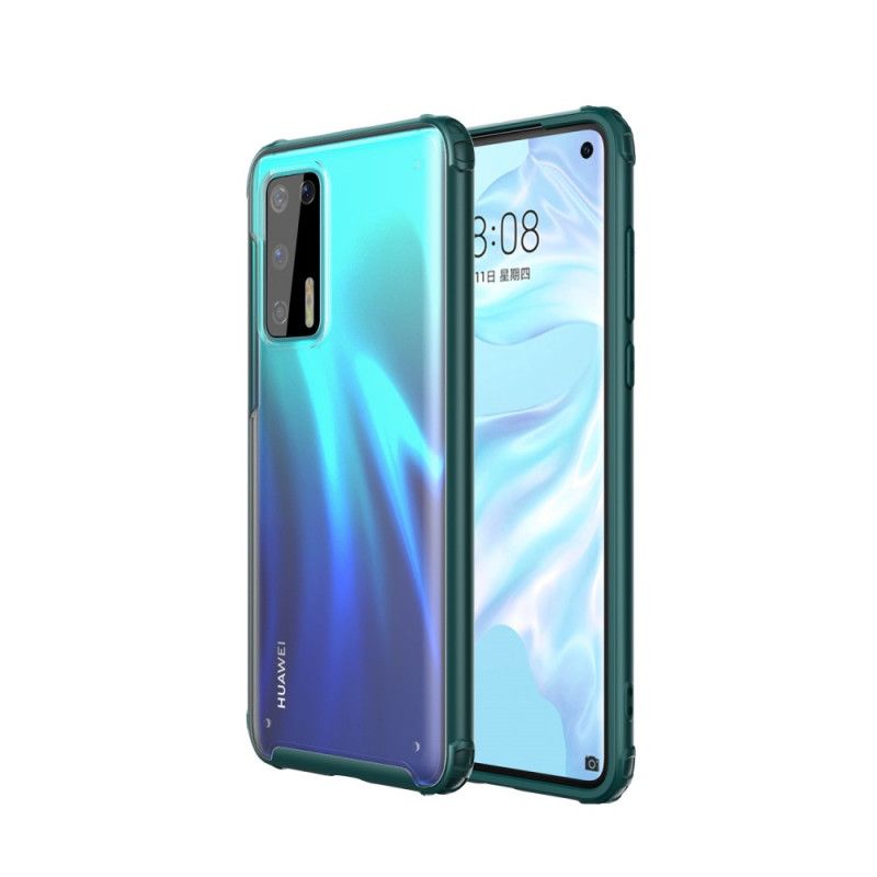 Hülle Huawei P40 Schwarz Handyhülle Hybrid-Silikonfelgen-Design