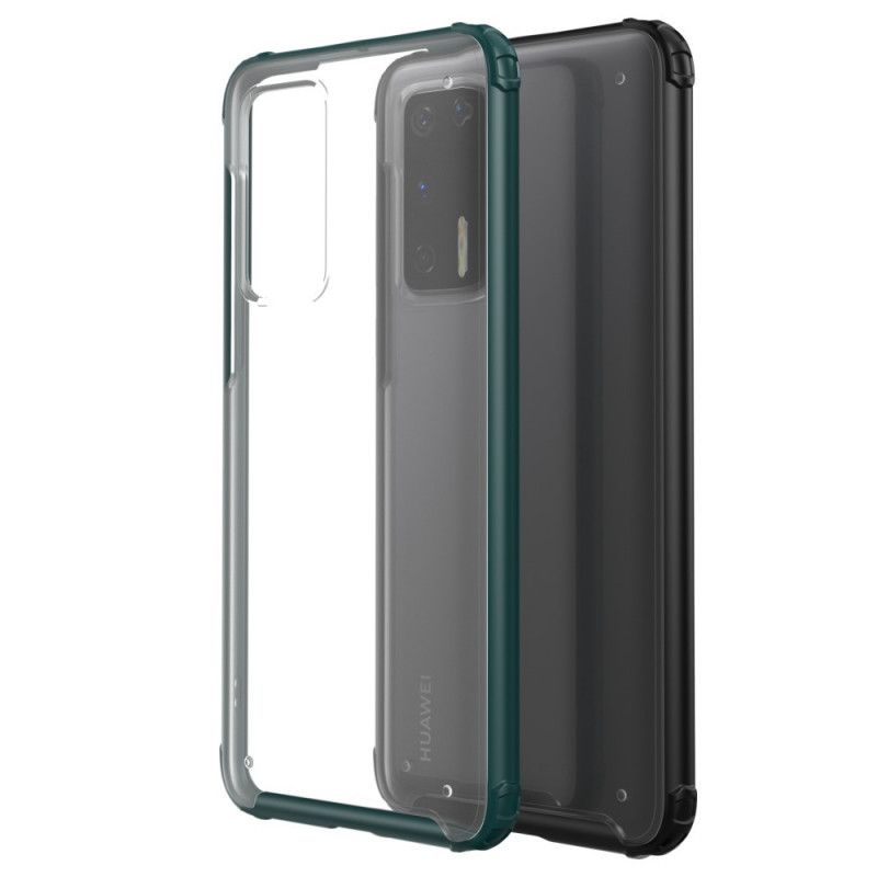 Hülle Huawei P40 Schwarz Handyhülle Hybrid-Silikonfelgen-Design