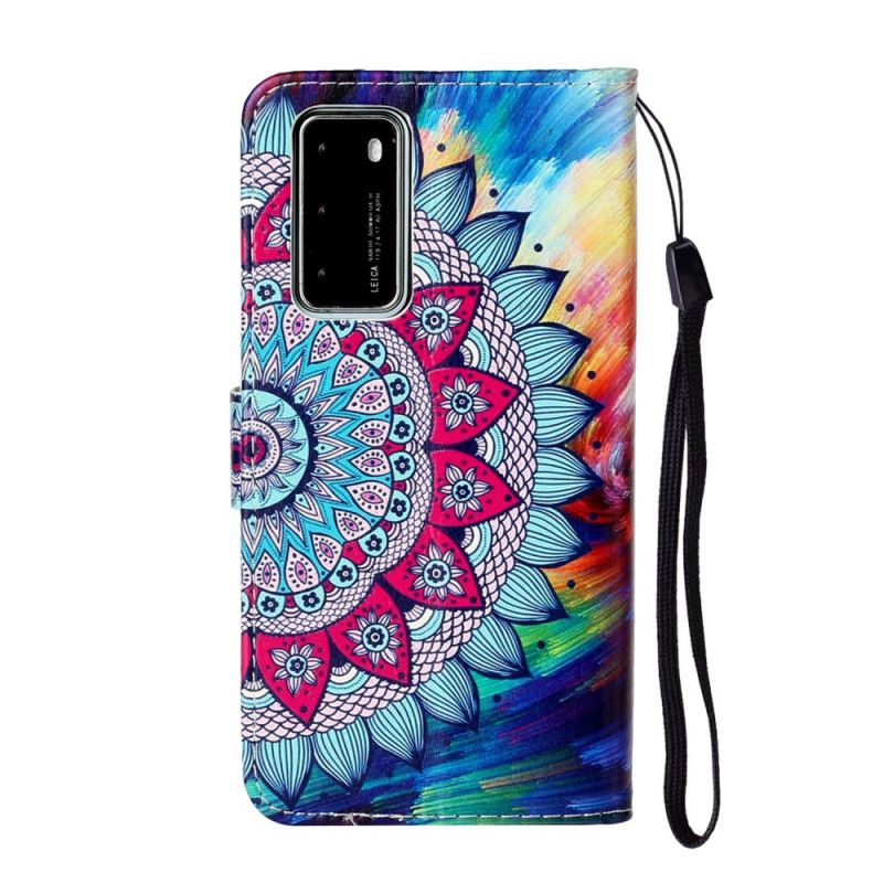 Lederhüllen Huawei P40 Ultra Buntes Mandala