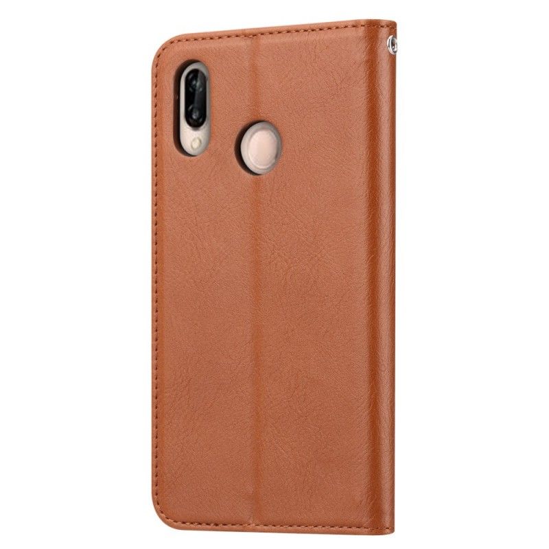 Flip Case Huawei P20 Lite Schwarz Kartenhalter Aus Kunstleder