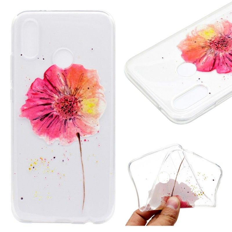 Hülle Für Huawei P20 Lite Transparente Aquarellmohnblume