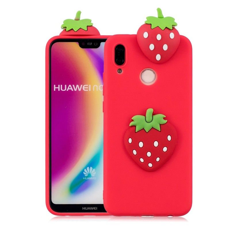 Hülle Huawei P20 Lite 3D Erdbeere