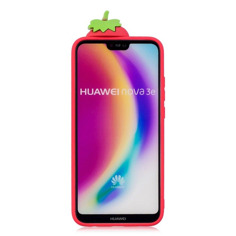 Hülle Huawei P20 Lite 3D Erdbeere