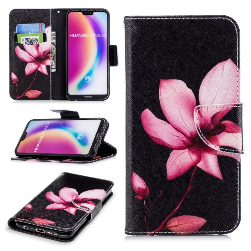 Lederhüllen Für Huawei P20 Lite Rosa Blume