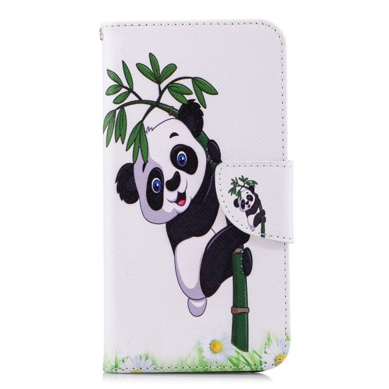 Lederhüllen Huawei P20 Lite Panda Auf Bambus