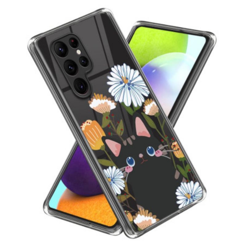 Hülle Samsung Galaxy S24 Ultra 5g Blumen Und Katze