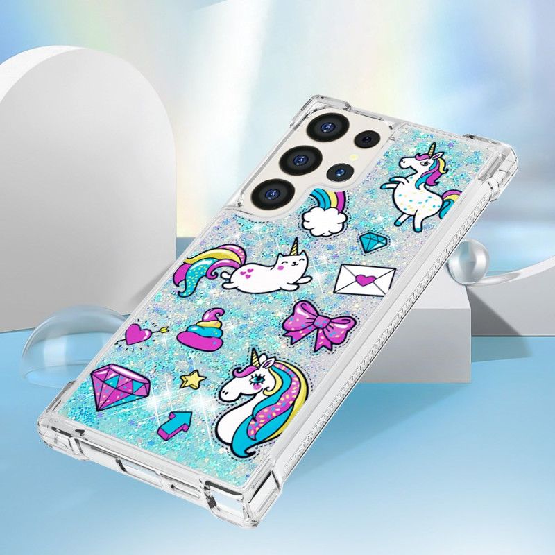 Hülle Samsung Galaxy S24 Ultra 5g Handyhülle Einhorn- Und Diamantglitter