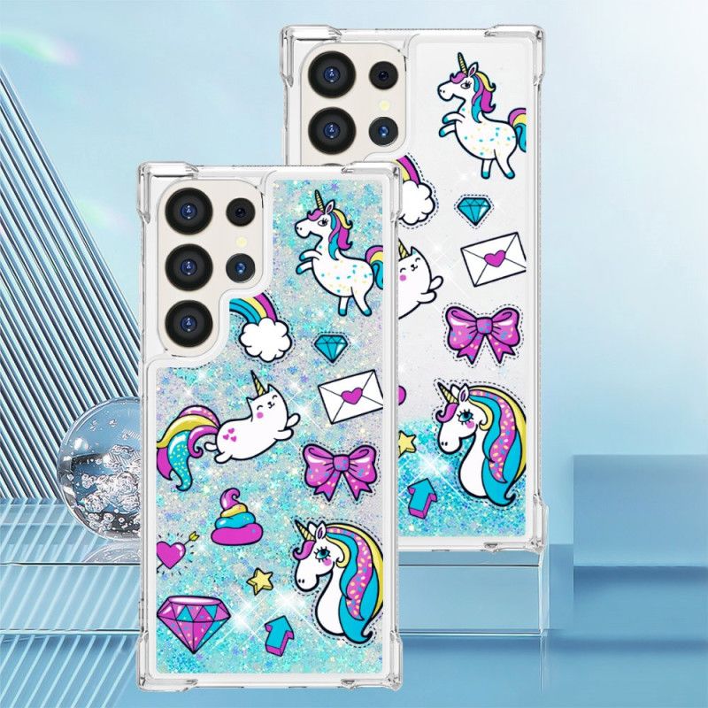 Hülle Samsung Galaxy S24 Ultra 5g Handyhülle Einhorn- Und Diamantglitter