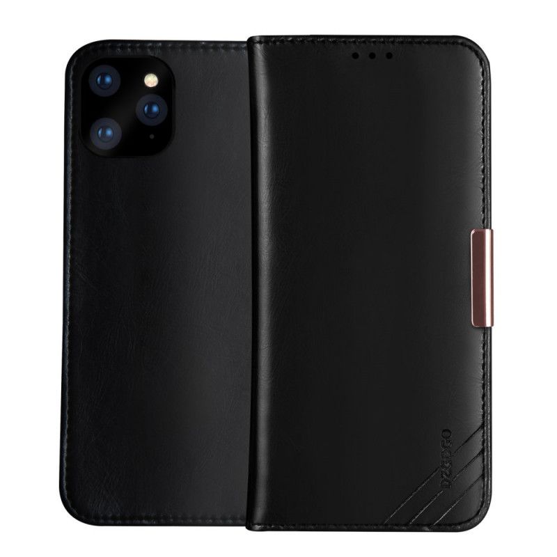 Flip Case Für iPhone 12 Pro Max Schwarz Dzgogo Echtes Leder