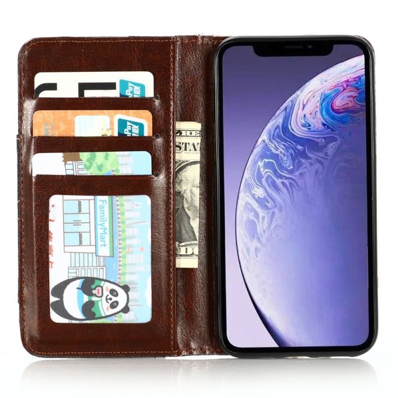 Flip Case iPhone 12 Pro Max Schwarz Kartenhalter Für Die Vordere Jeanstasche