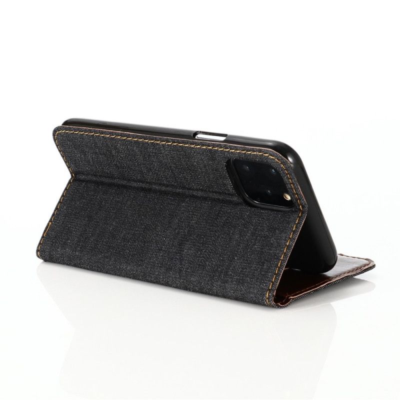 Flip Case iPhone 12 Pro Max Schwarz Kartenhalter Für Die Vordere Jeanstasche