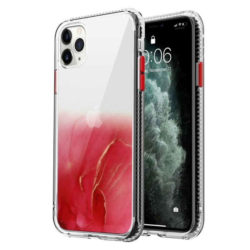 Hülle Für iPhone 12 Pro Max Rot Hybridmarmoreffekt