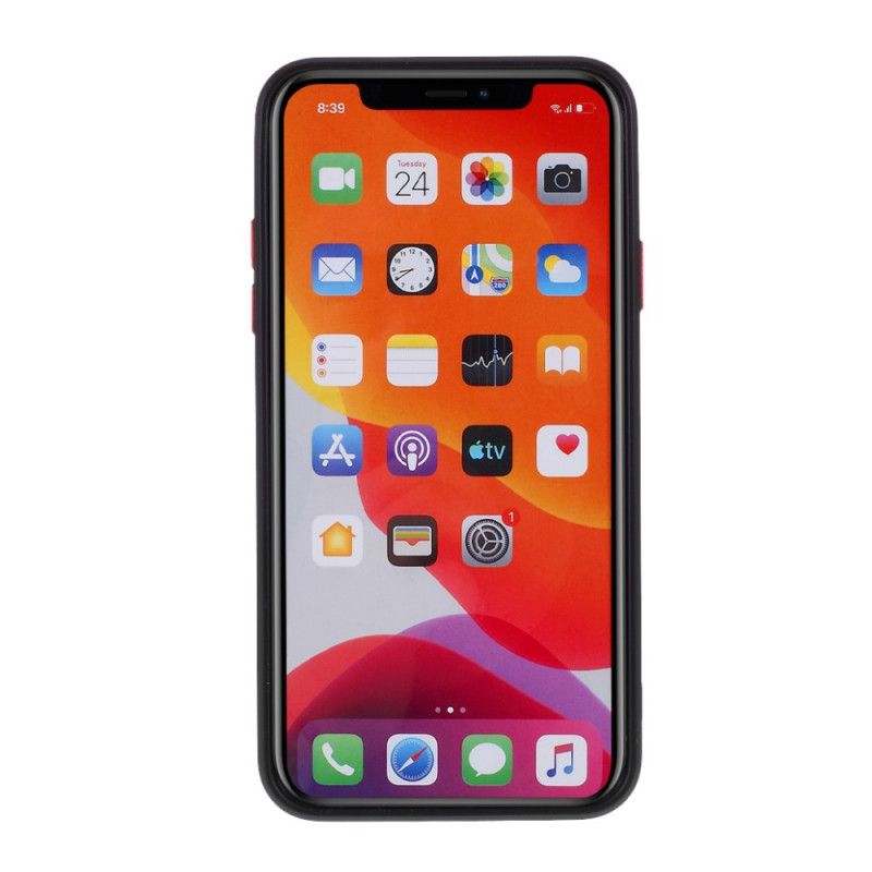 Hülle Für iPhone 12 Pro Max Schwarz Flexibler Silikonfarbener Knopf