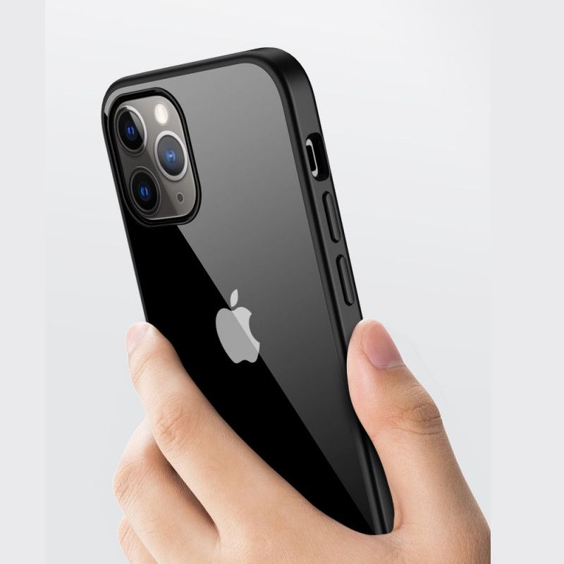 Hülle Für iPhone 12 Pro Max Schwarz Transparentes Hybrid-Ipaky