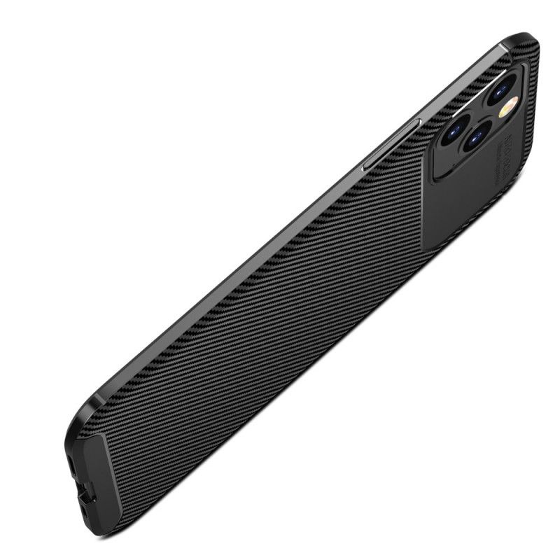 Hülle iPhone 12 Pro Max Schwarz Flexible Kohlefasertextur