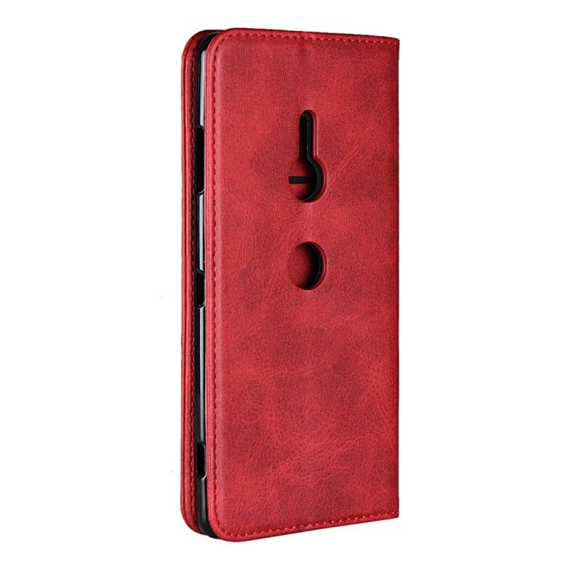 Flip Case Sony Xperia XZ3 Schwarz Ledereffekt