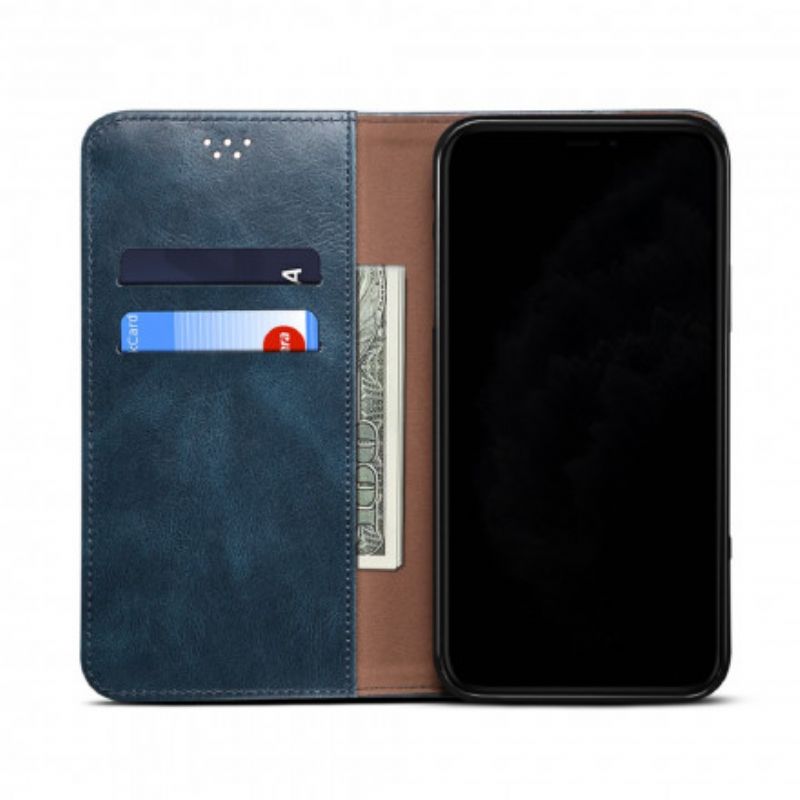 Flip Case Für Oppo A54 5g / A74 5g Gewachstes Kunstleder