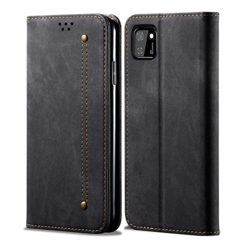 Flip Case Huawei Y5p Schwarz Jeansimitat-Jeans