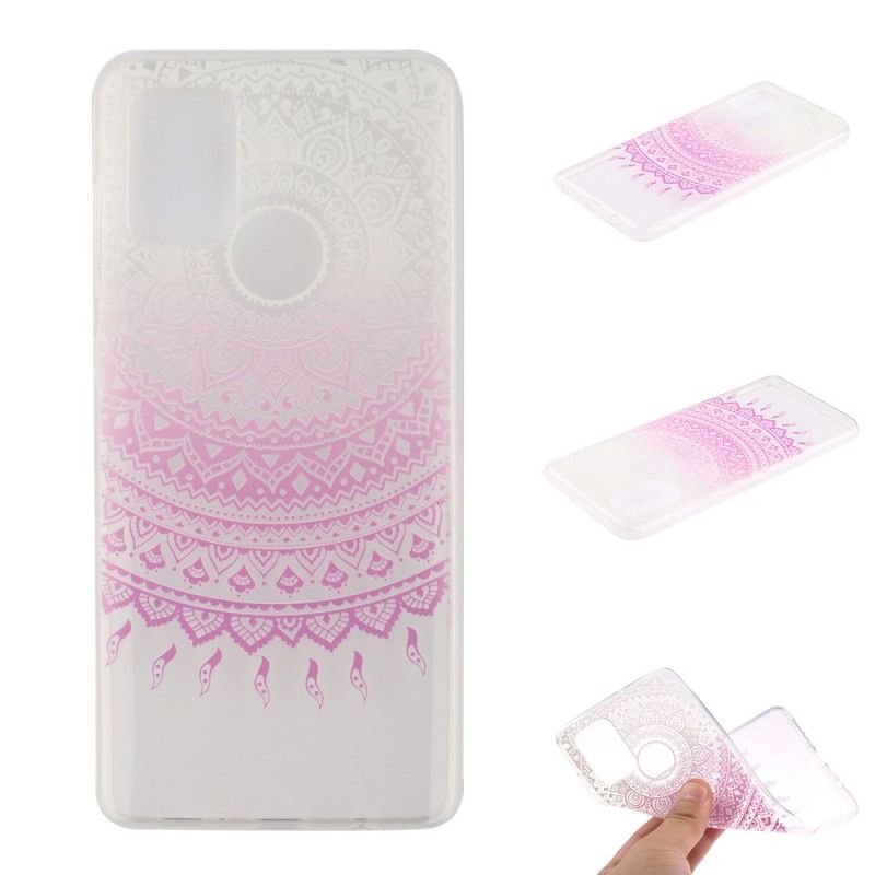 Hülle Huawei Y5p Pink Transparentes Buntes Mandala